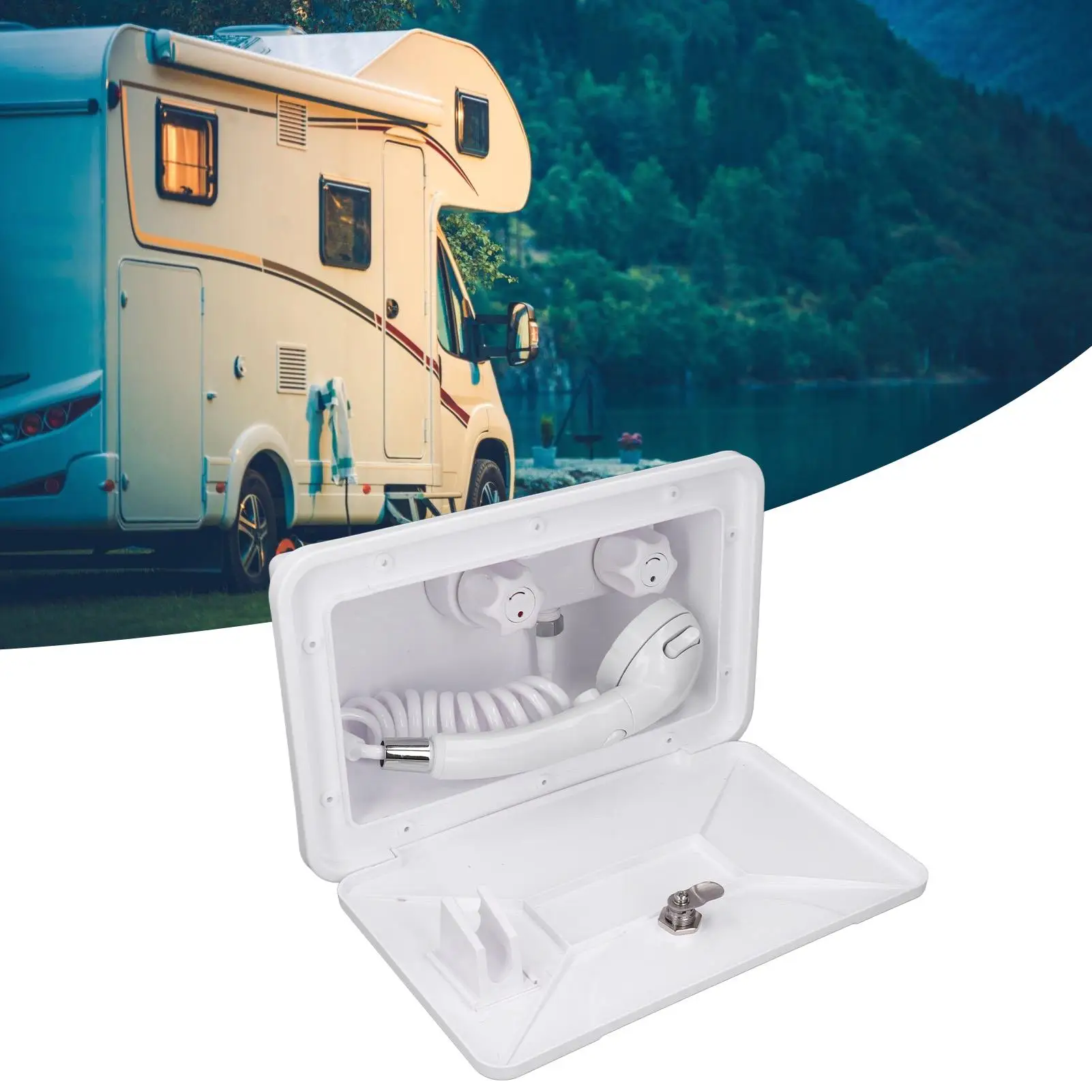 Tredstone Extérieur RV Douche Boîte De Douche Kit Froid Chaud Interrupteur Bateau Marin Camping-Car Caravane Kit