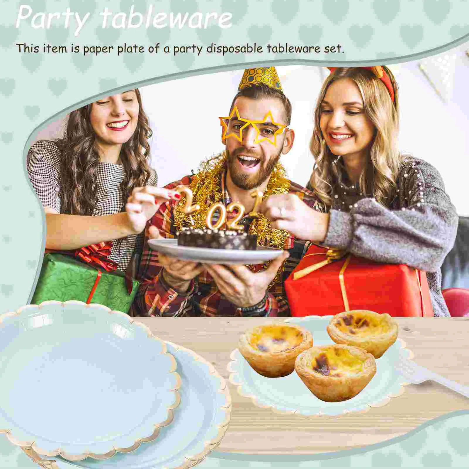 8pcs Disposable Plates Premium Quality Paper Plates For Supplies Carnival Disposable Tableware Home Kitchen Dining Bar