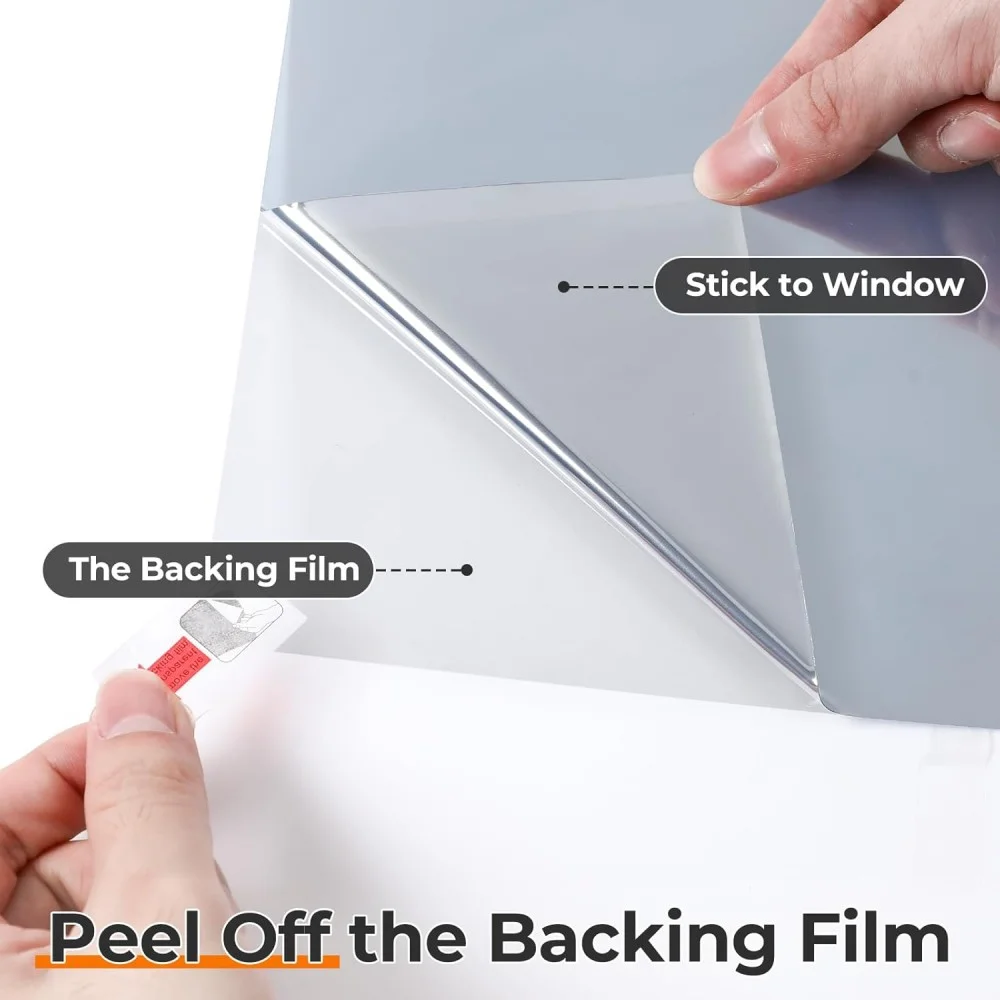 Window Privacy Film One Way Daytime Privacy Static Cling Sun Blocking Anti UV Reflective for Home and Office
