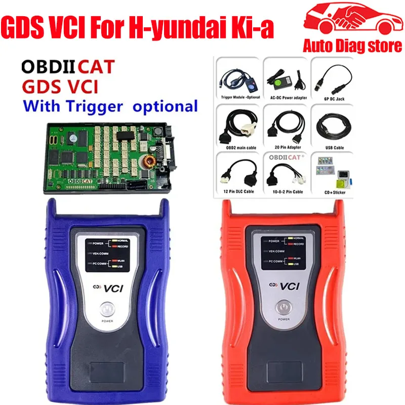 

Diagnostic Scanner OBD2 Car Tool For K---IA Hyu--ndai OBDIICAT US/EU Version GDS VCI with Trigger Module Connector Flight