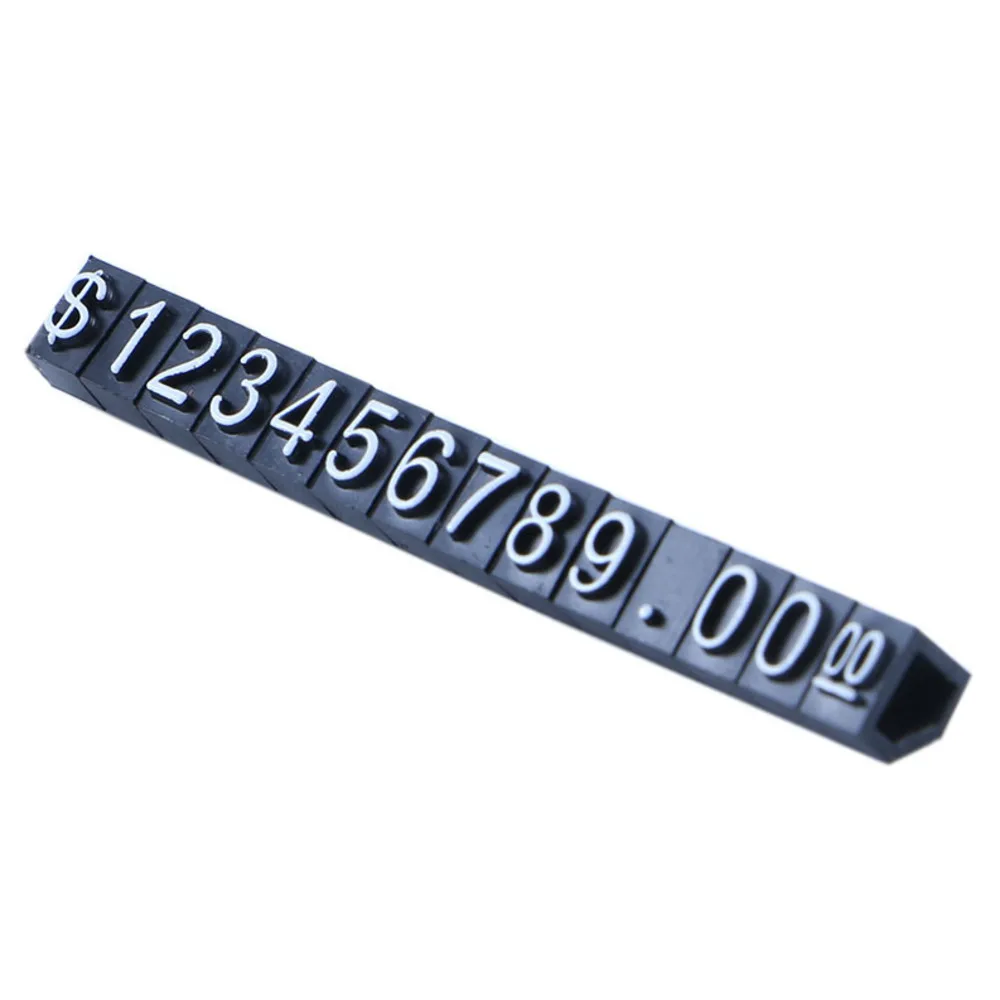 30 Pcs Combined Price Tag Transparent Dollar Euro Number Digit Cubes Stick For Clothes Jewelry Showcase Counter Price Display