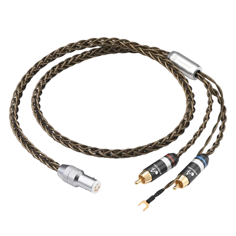 Ataudio-banhado a Prata Cabo de Blindagem u ou y Spade Plug Audio Phono Cabo de Terra Rca Pin Xlr Occ - Image 6