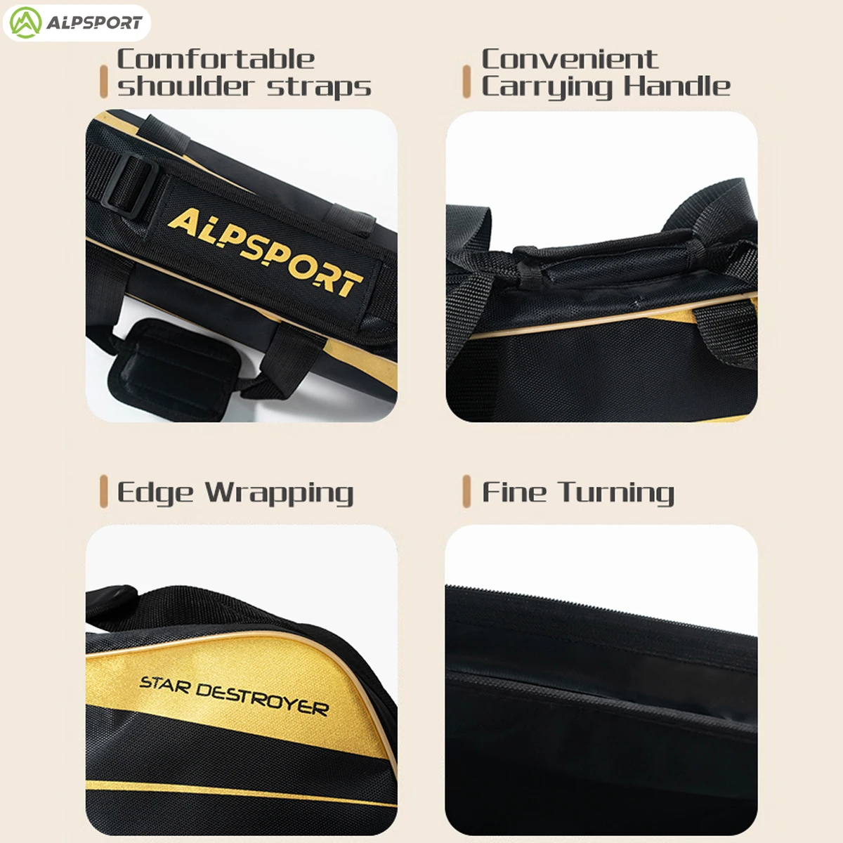 Badminton Tennis Racket Bag Alpsport Badminton Tennis Racket Bags Large Capacity Waterproof Neutral PP Material Personalized Design Suitable for Students