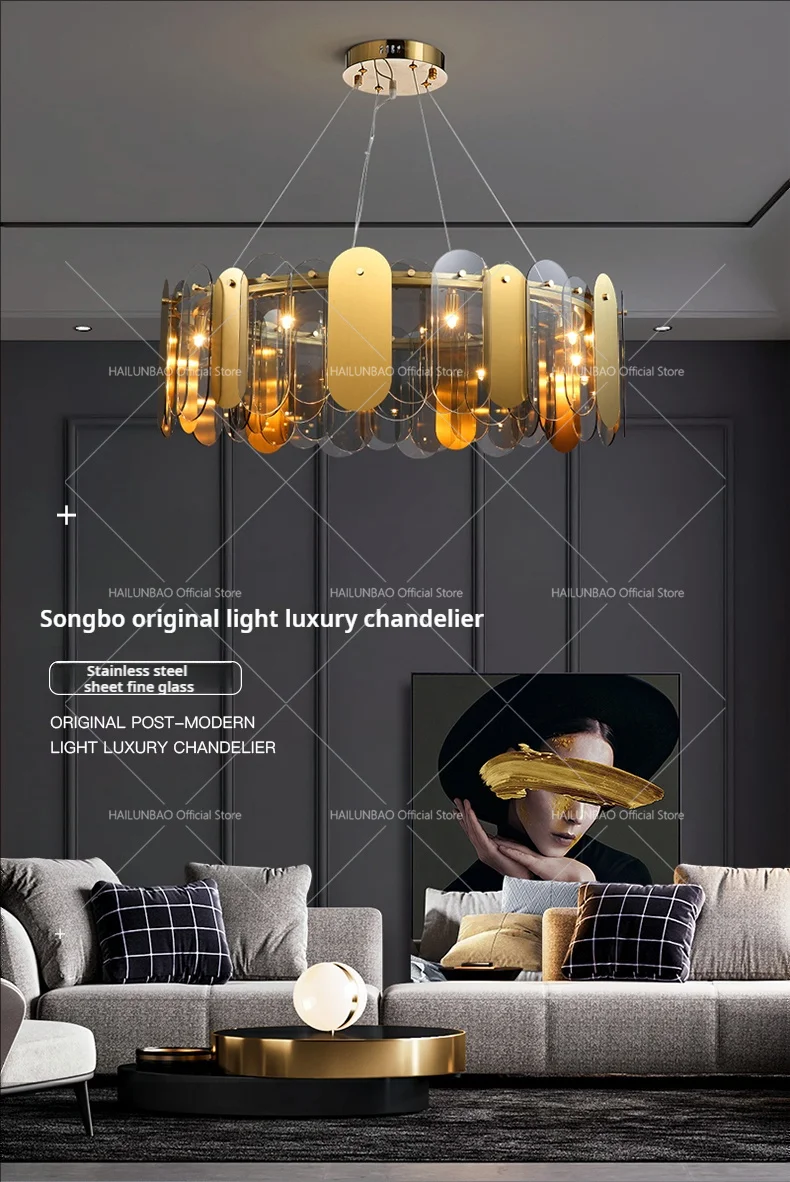 Description Picture 2 of itemLight Luxury Chandelier Postmodern Living Room Lights LED Diningroom Bedroom Lights Clothing Store Lamps Nordic Simple Household