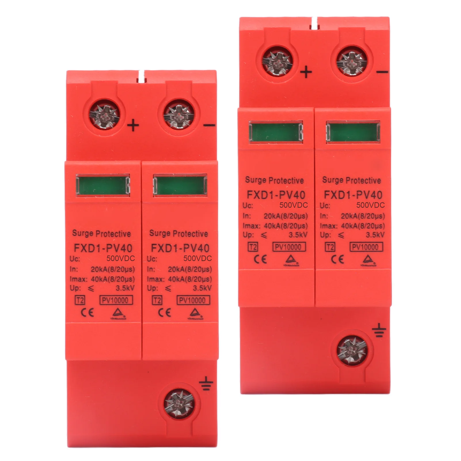 2 Stück DC 500V/DC 750V/DC 1000V SPD-Schutzgeräte DC-Photovoltaik-Überspannungsableiter 2P 40KA FXD1-PV40 – Detail 8
