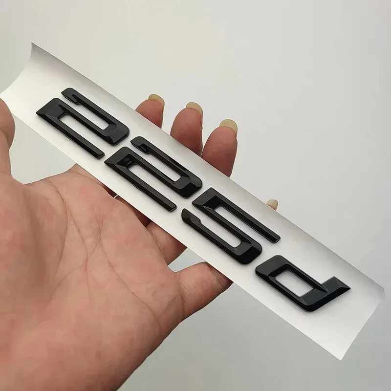 Sleek 3D Black Car Logo Emblem Rear Trunk Letter Sticker Set
