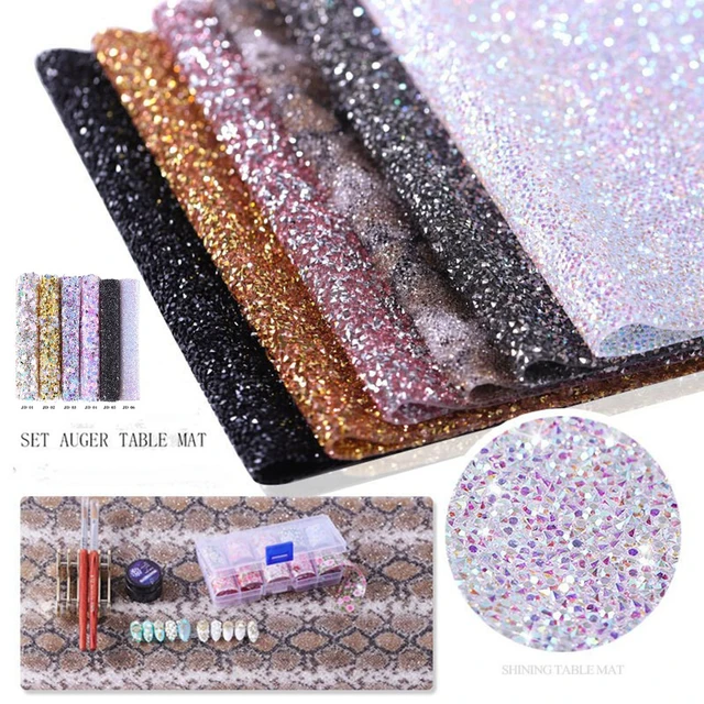 Small Silver Glitter Nail Mat for Pictures Manicure Hand Rest