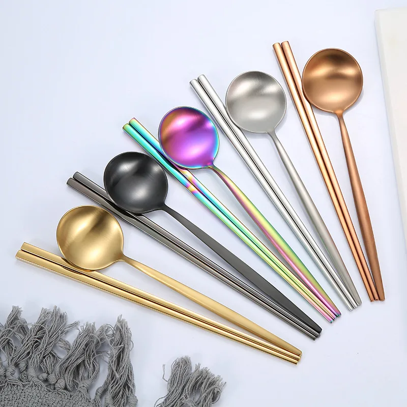 Western Stainless Steel Cutlery Cute Spoon Chopsticks Wedding Tableware
