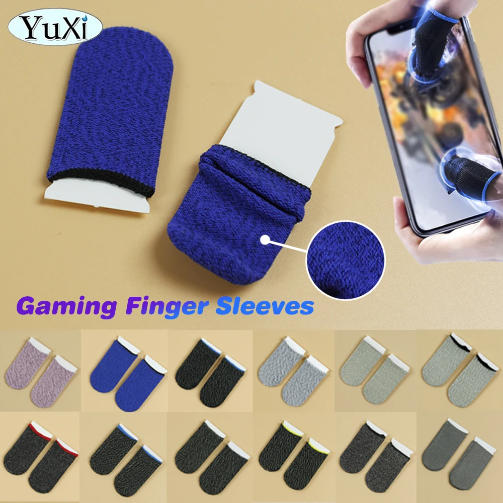 

1Pair Breathable Gaming Finger Sleeves For Mobile Games Anti-Slip Thumb Finger Cot Game Gloves Phone Fingertip Cover Accessories