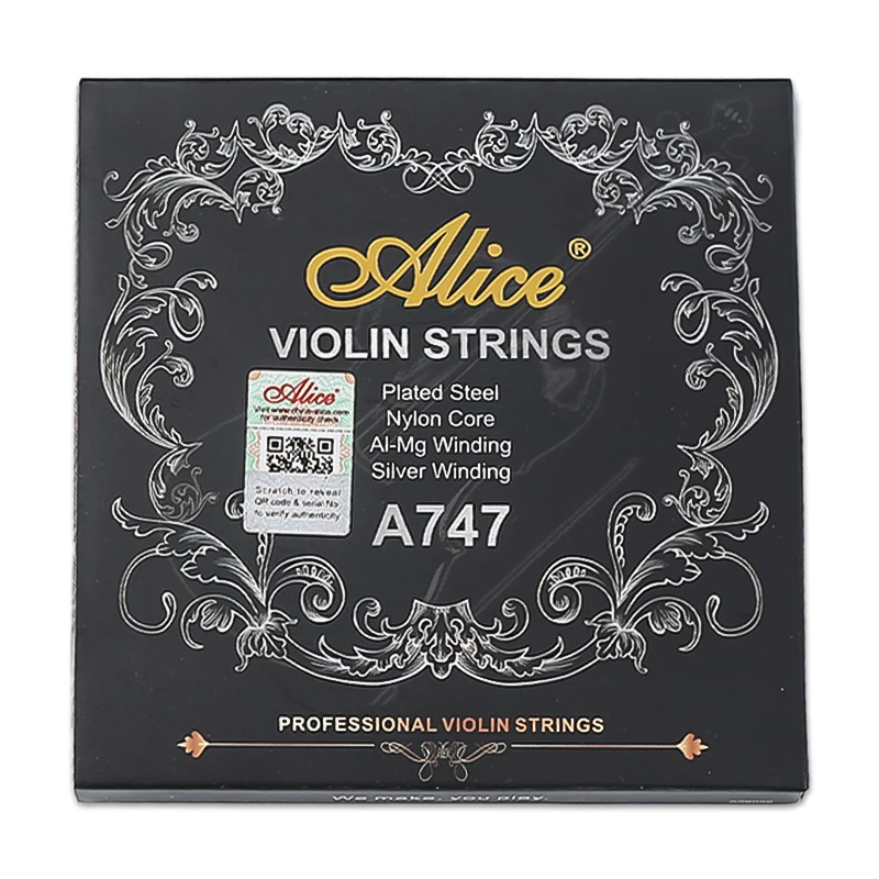 5 Pcs/set Alice A747 Violin Strings Nylon 1st4th 1 Set E A D G For 1/8