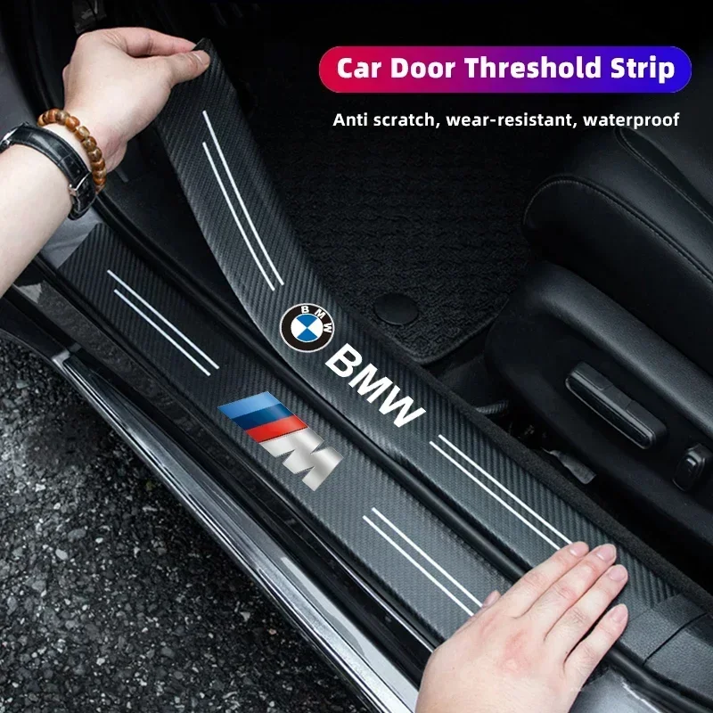 Car Protection Stickers Leather sticker Car Door Decals Carbon Fiber Threshold Anti Scratch For BMW X1 X2 X3 X5 X4 F20 F10 F07 E70 E46 E90 E92 E60 E39 car protection stickers