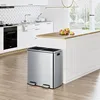 finetones Dual Step Trash Can, 16 Gallon (2×30L) Stainless Steel Garbage Can 2 Soft-Close Lid and 2 Removable Inner Wastebasket 3