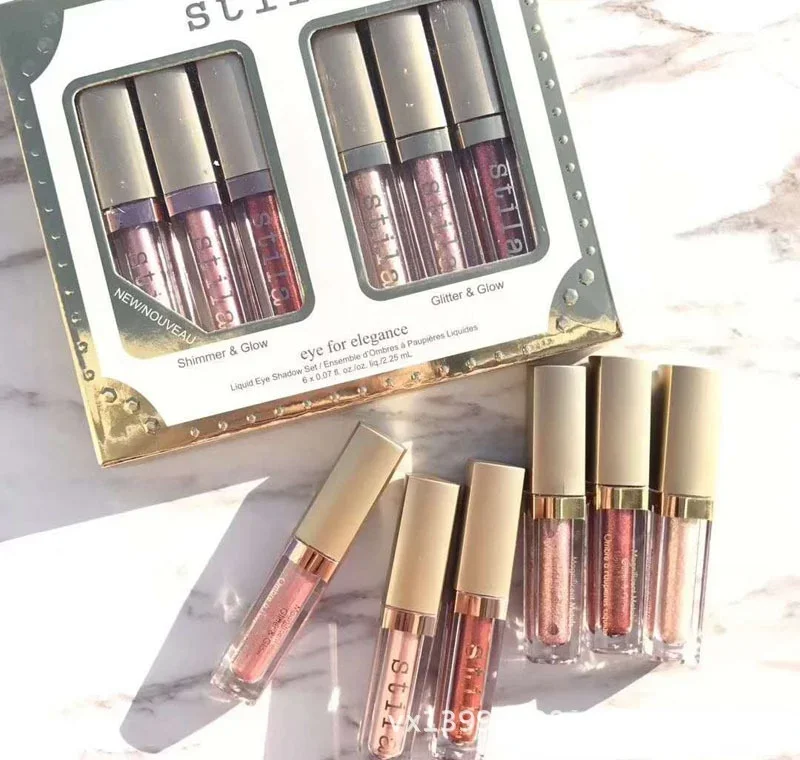 

STILA 6pcs Liquid Eyeshadow Pearlescent Liquid Eye Shadow Glitter Sequins Lying Eye Cosmetic Shiny Makeup liquid eyeshadow