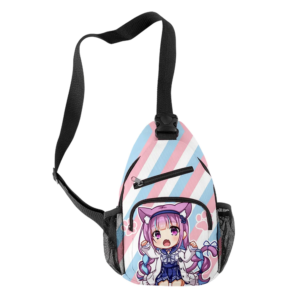 Popular Youthful HOLOLIVE minato aqua Boys/Girls 3D Print Chest Bags Oxford Waterproof Sports Crossbody Travel Bag Shoulder Bags