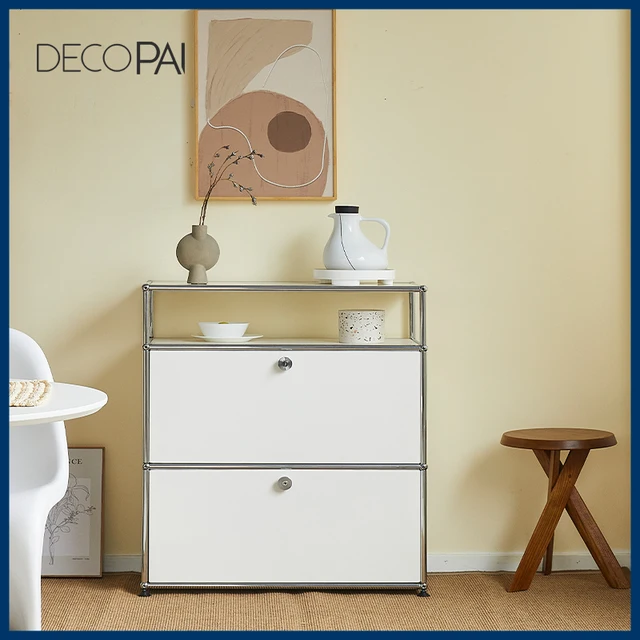 Decopai modular sideboard cabinet modern design metal stainless steel diy tv stand for living room bedroom