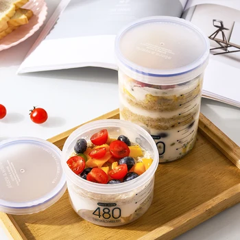 휴대용 아침 식사 오트밀 시리얼 너트 요구르트 샐러드 컵 용기, 스케일 도시락, 주방 도시락, 전자 레인지