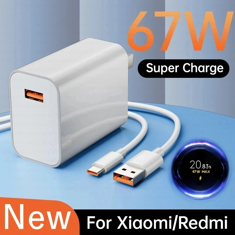 Cargador USB de carga rápida para Xiaomi Redmi, Cable de datos de 67W, 10A, Cable  tipo C, Kit de cargadores para teléfonos móviles - AliExpress