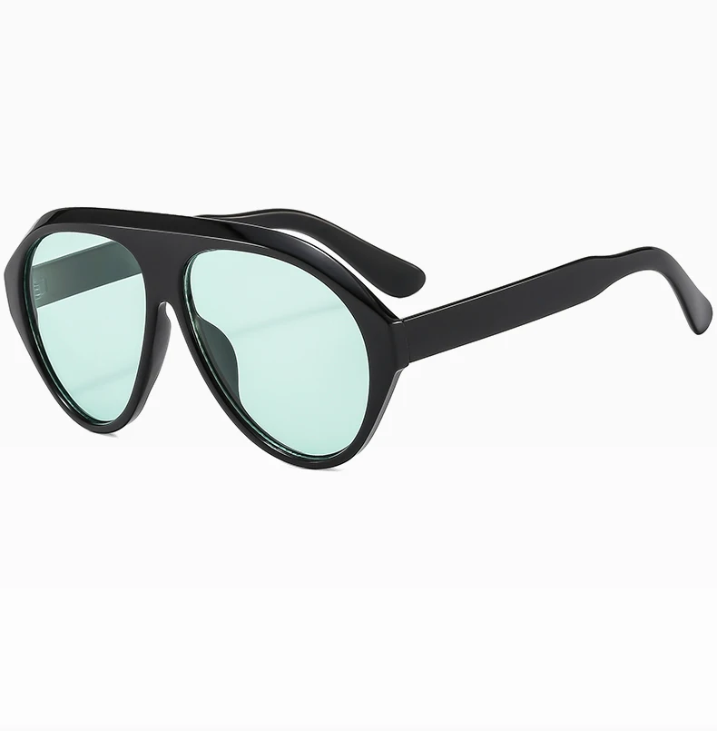 Vintage Übergroße Flache Top Oval Sonnenbrille Frauen Marke Designer Beliebte Sonnenbrille Punk Outdoor Fahren Brillen UV400 – Detail 23