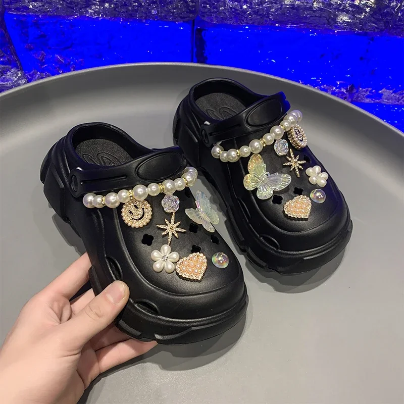 2025 Children Casual Slippers for Girl Summer New Fashion Korean Style Soft Sole Non-slip Versatile Cut-outs Princess Beach Shoe