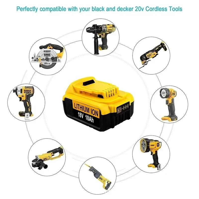 Power Tool Battery 18V 10Ah Lithium Replacement for Dewalt power tool battery rechargeable battery battery replacement
