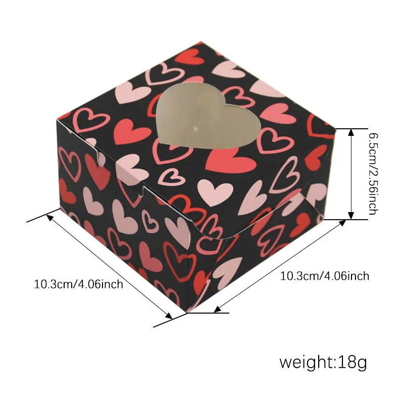 48 Pack Valentines Day Cookie Boxes With Window Heart Tags 12 X 5.5 X 2 - View #6