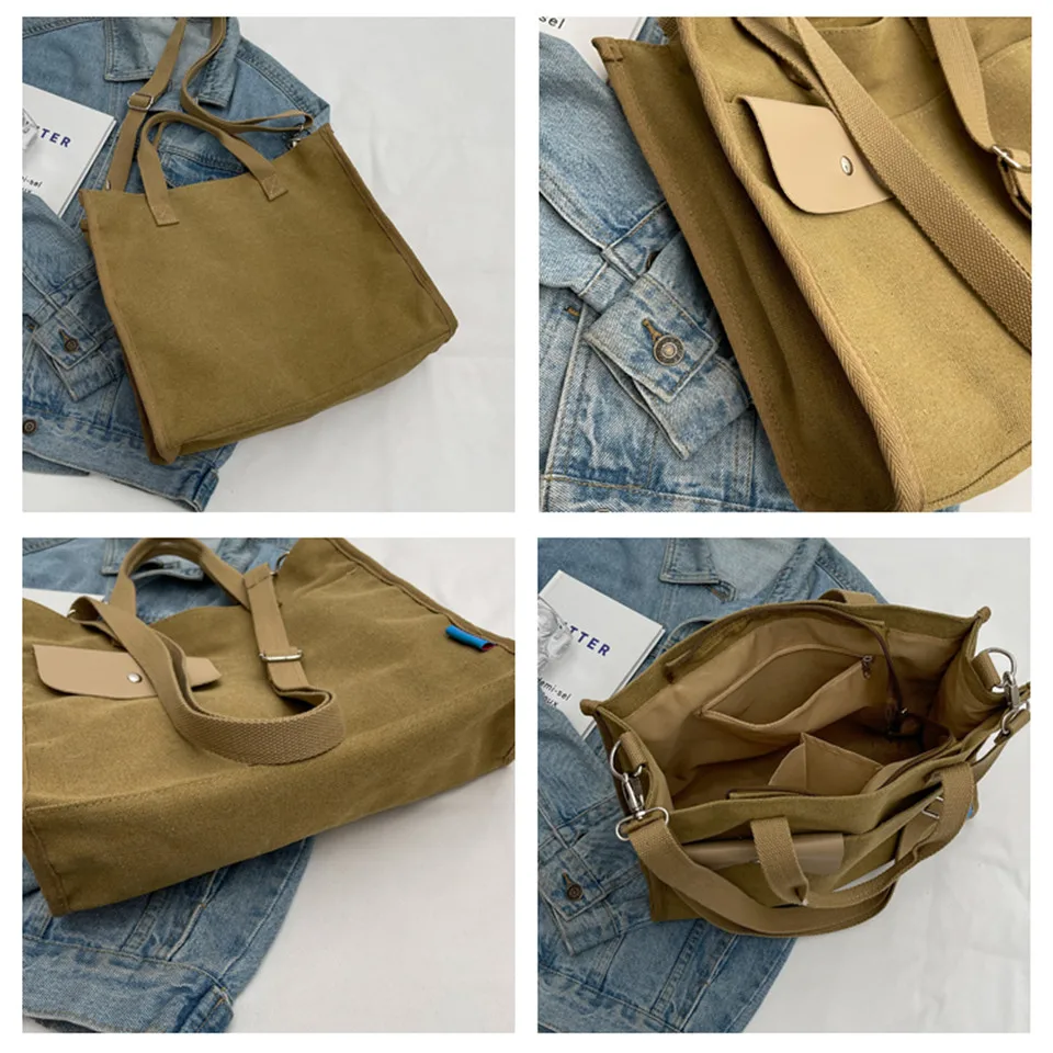 Designer Leisure Crossbody Bags For Women Canvas Handbags Travel Large Tote Multifunction Lady Shoulder Bags