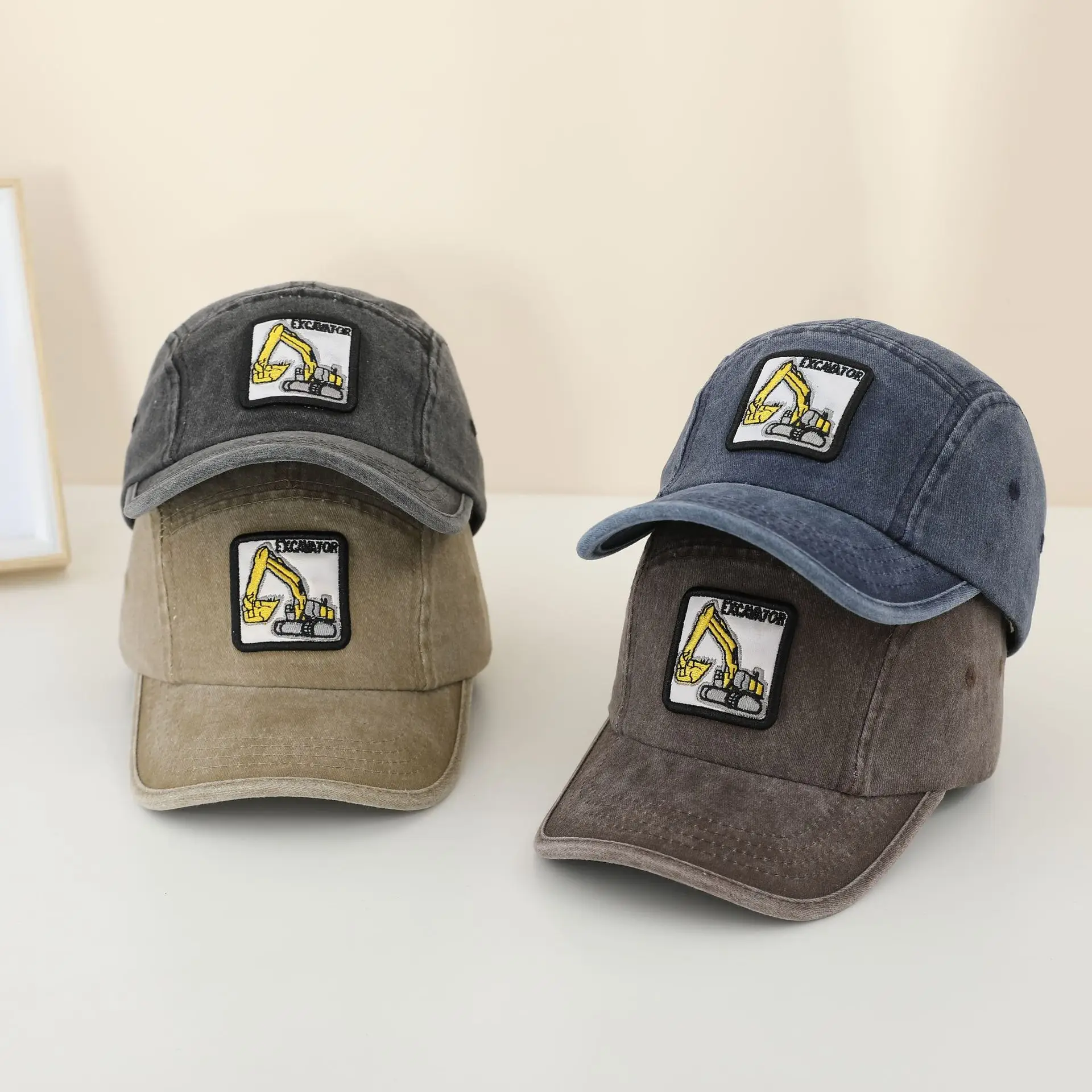 2-8Y Children 's Sports Hats  Baby Boy Baseball 2025 Autumn Spring Embroidered Excavator Outdoor Kids Hip Hop Caps Adjustable