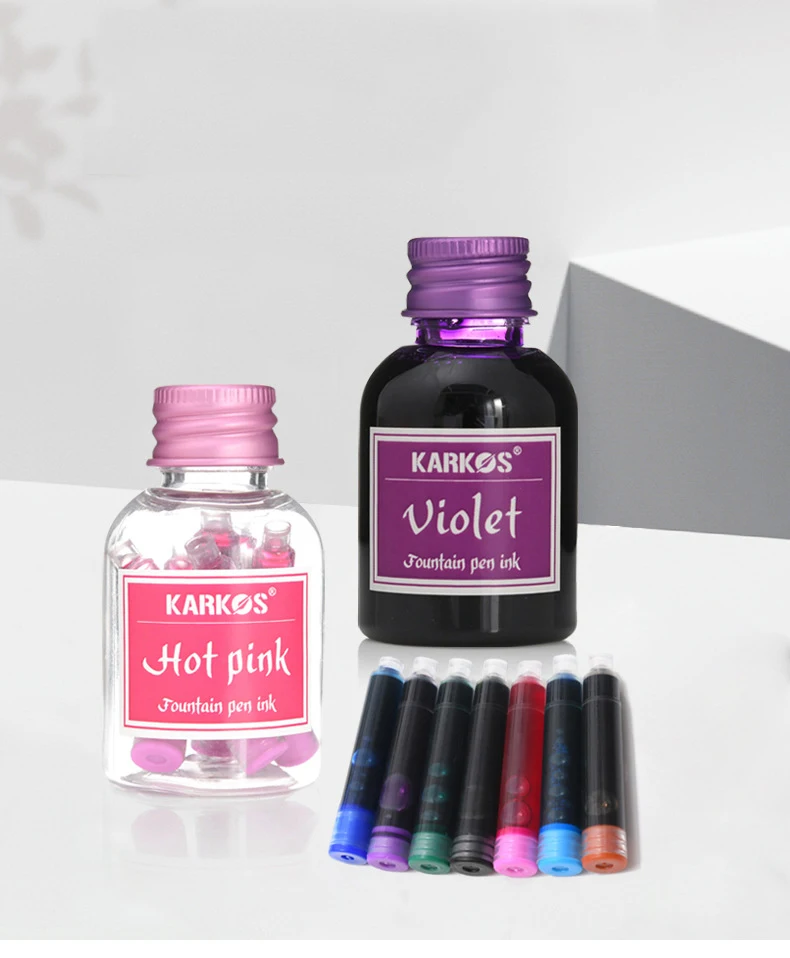 Vibrant Water-Soluble Fountain Pen Ink Set - 30ml Bottle & Replaceable Refill