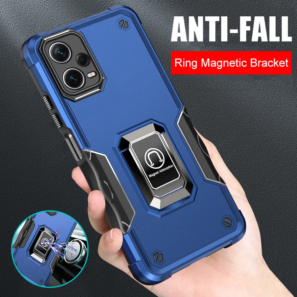 Funda Redmi Note 12 Case Redmi Note 12 Pro+ 5G Pro Plus Silicona Líquida  Suave A Prueba De Golpes Carcasa Anillo Magnético Soporte Cordón