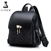 FOXER Brand Women Patchwork Zipper Large Capacity Backpack New Design Female College Bags Teenage Girls School Shoulder Bag 1
