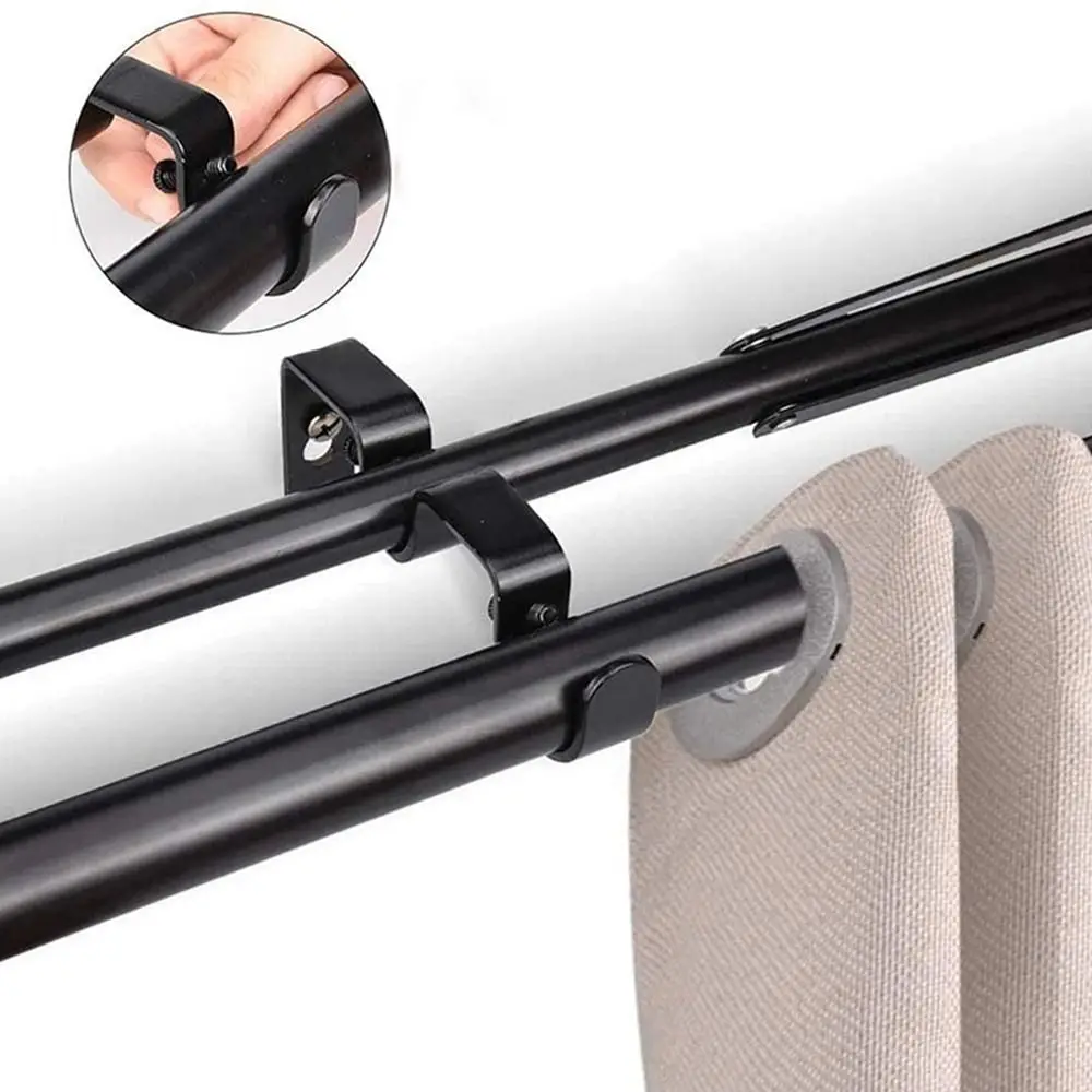 Single Hang Curtain Rod Bracket Heavy Duty Double Hang Curtain Rod Holders Tap Right Into Window Frame Bracket