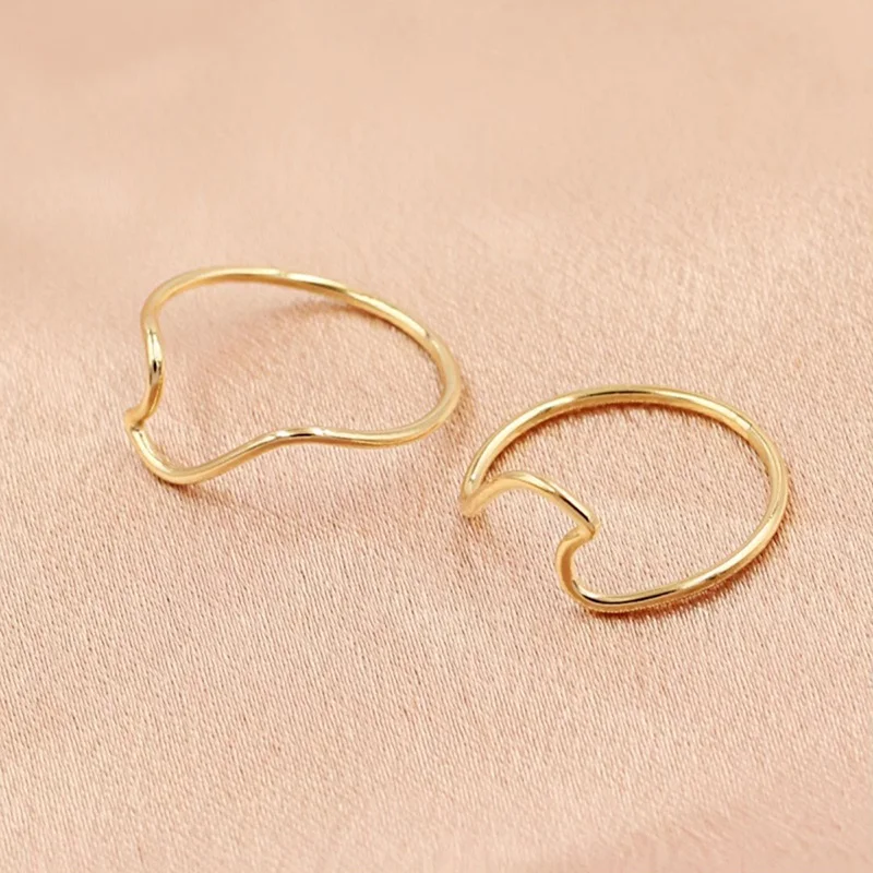 14K Gold gefüllte Wellenringe, stapelbarer Ring, dünner Ring, wasserdichter Goldring, Verlobungsring – Detail 15