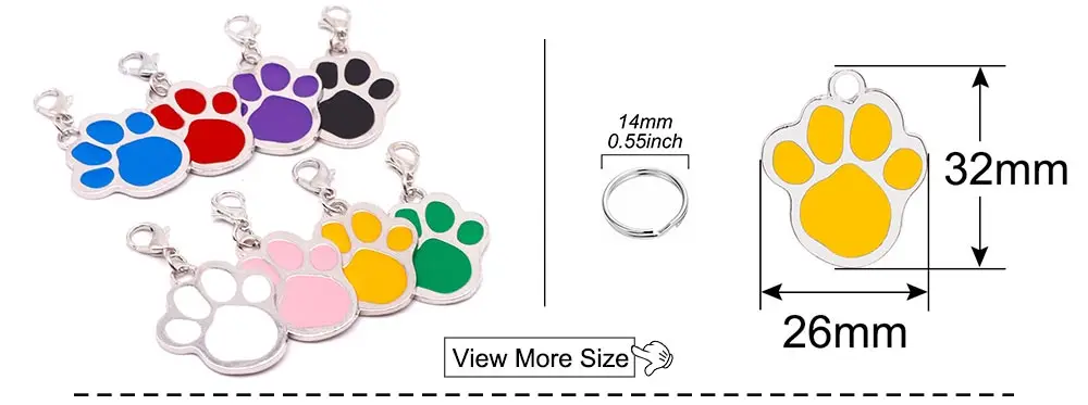 Großhandel 20 Stück Hunde- und Katzenmarken Haustier-Halsband-Zubehör Personalisierte Pfotenförmige ID-Marken mit Namensangabe Telefonanhänger für Hundezubehör – Detail 23