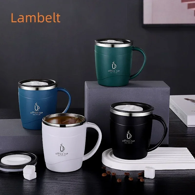 304-Stainless-Steel-Tumbler-Mug-with-Lid-Thermal-Insulation-Coffee-Cup-with-Handle-Heat ...