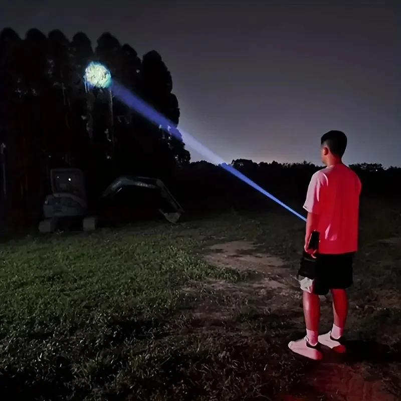 Description Picture 6 of itemNewest High Power LED Flashlight Rechargeable Type-c Flashlight 18650 Long Range Tactical Flash Light Super Bright Torch Fishing