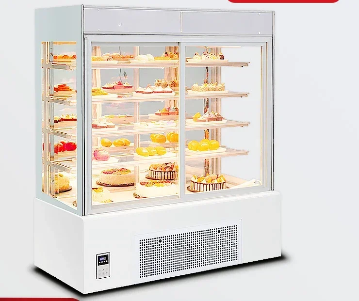 

Vertical Cake Refrigerated Front Door Cake Showcase Dessert Preservation Commercial Freezer