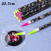 5pcs/set Nail Dotting Pen Picking Rhinestones Gems Drill Crystal Wax Pencil Diamond Picker Nail Art Tool 27.7cm= 9inches 1