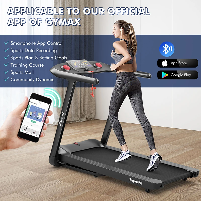 4.75hp Folding Treadmill With Preset Programs Touch Screen Control ...