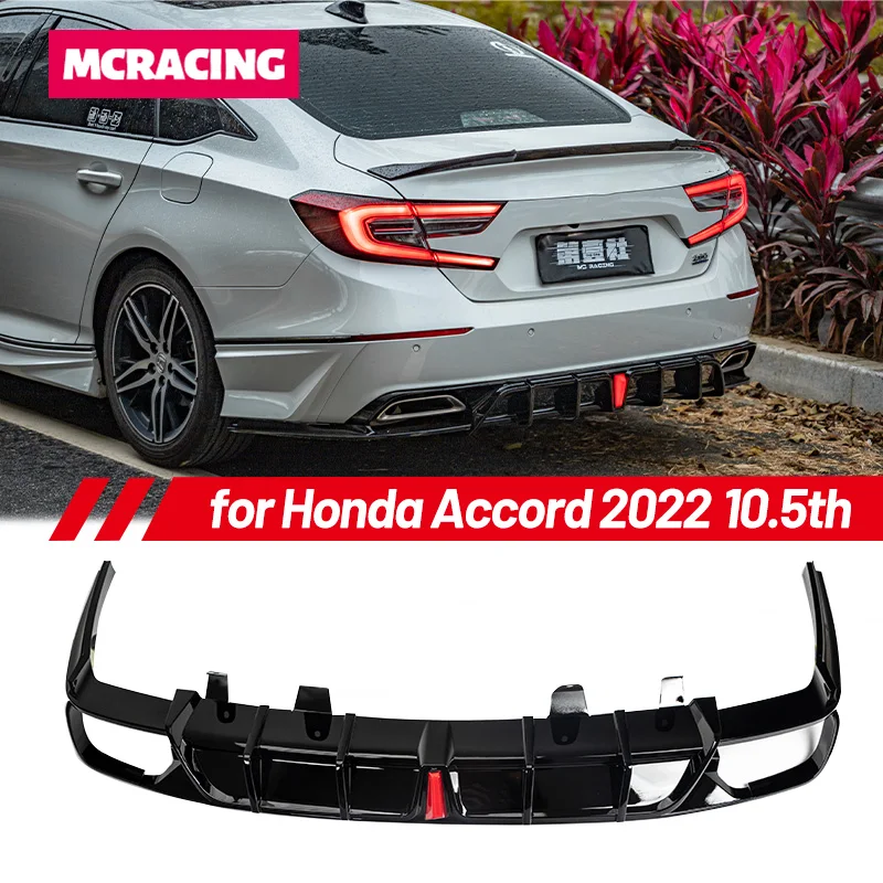 for Honda Accord 2022 Yofer LED Body Kit Rear Lip Diffuser Car Rear Bumper Spoiler Splitter