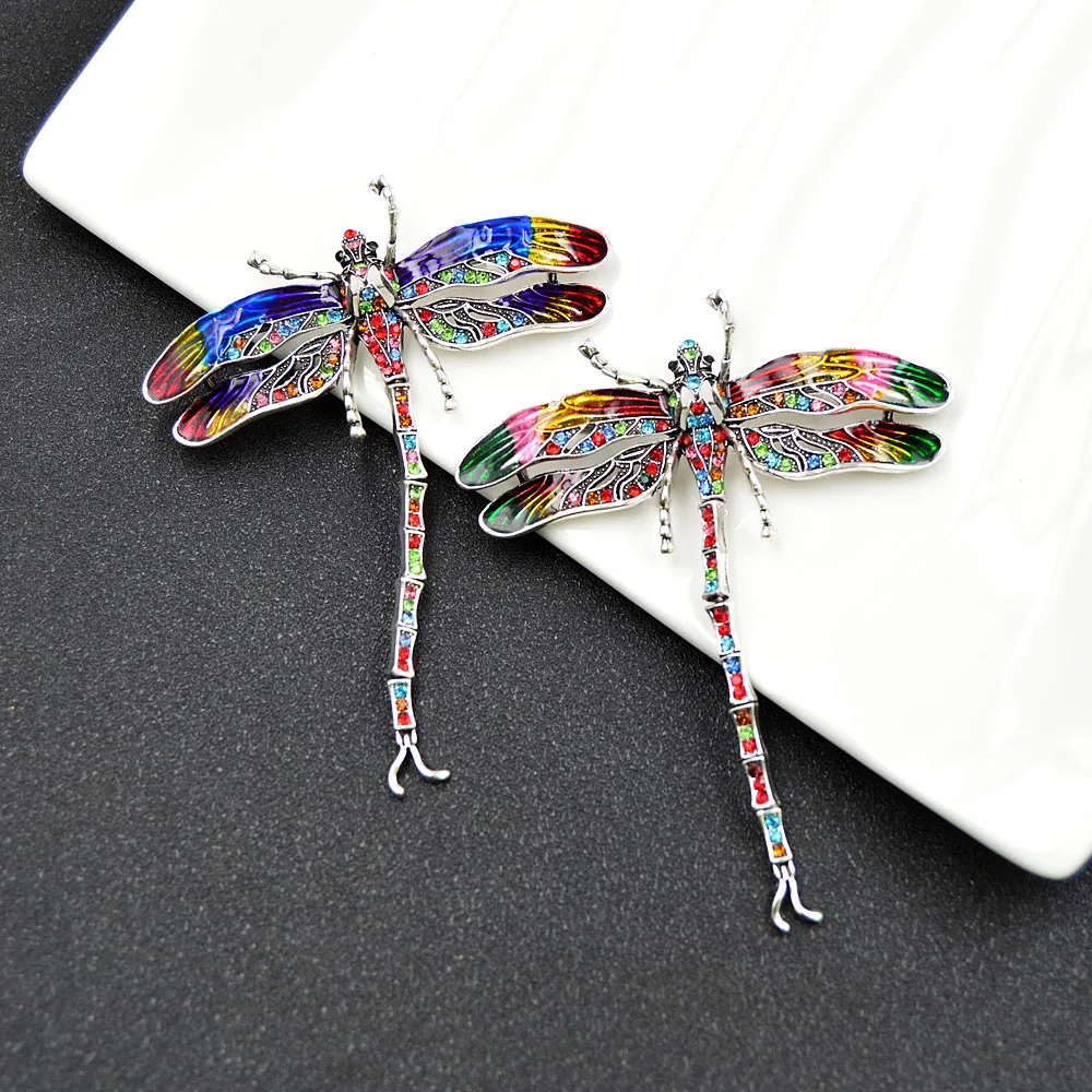 CINDY XIANG Colorful Enamel Dragonfly Brooches For Women