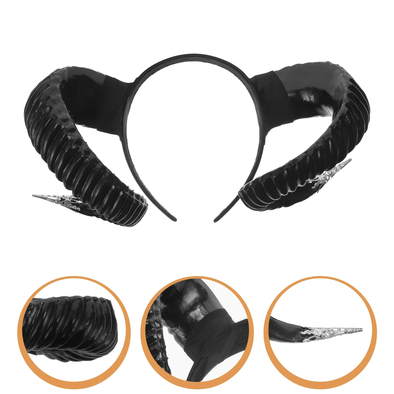 Black Single Horn Headband Horns Headband For Hair Accessories Party Headbands Headdress Cosplay Costume Headwear