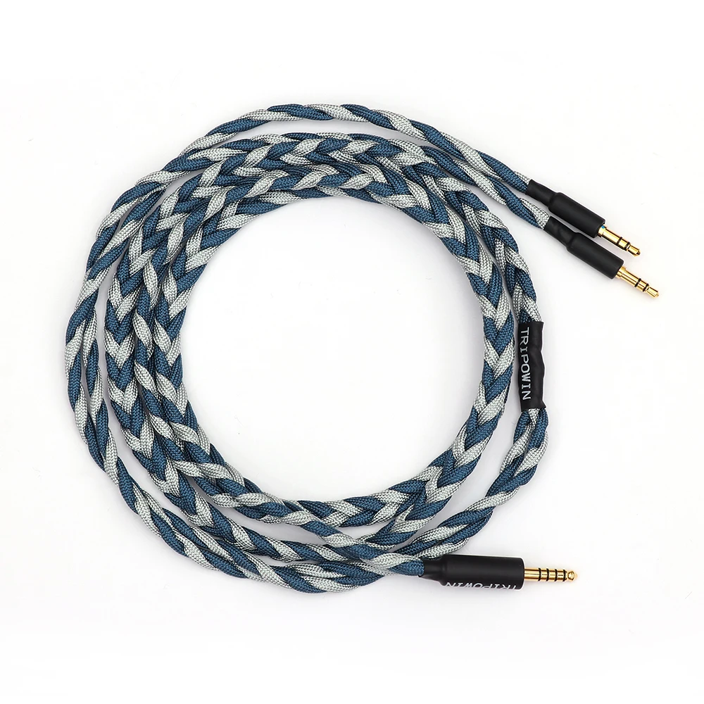 

Tripowin GranVia 26AWG 36 нитей x 4 ядра ручной работы Сменный кабель для наушников HD650 HD580 HD800 HIFIMAN ANANDA серый