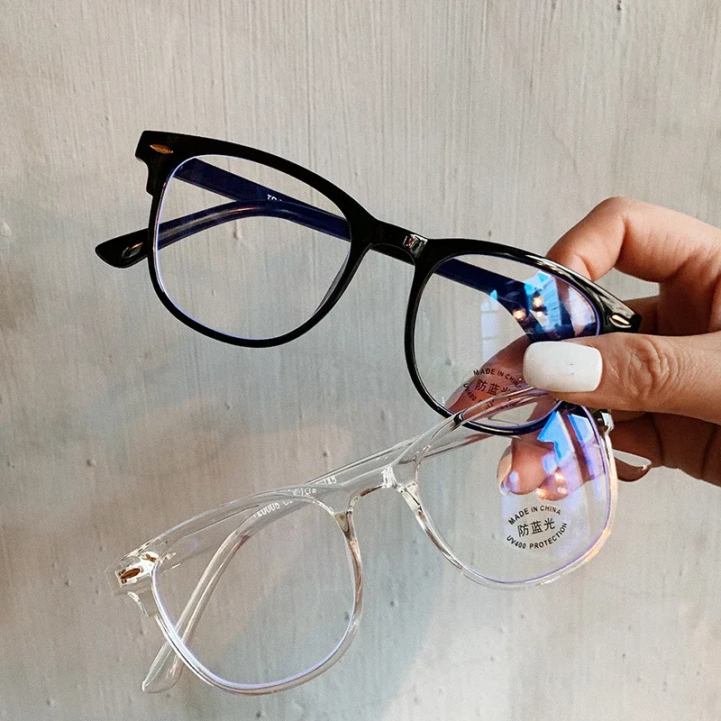 Women's Round Frame Myopia Glasses Vintage Transparent Minus Diopter Glasses Unisex Trend Blue Light Blocking Near Sight Eyewear 2