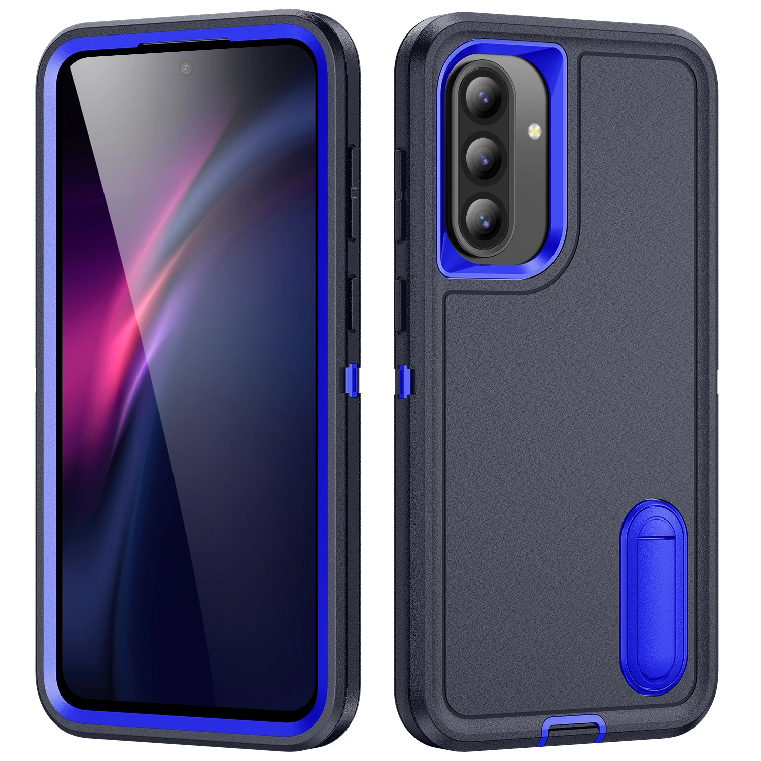 Ultimate 3-in-1 Heavy Armor Phone Case with Hard Plastic Frame and TPU Silicone Back Cover