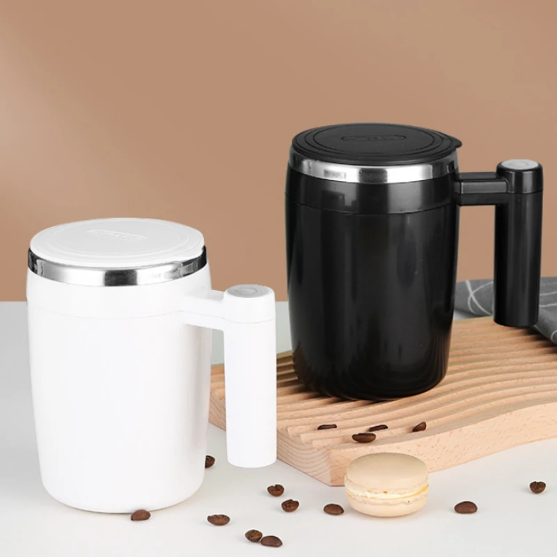 USB 충전식 자동 교반 머그잔, 스테인레스 스틸, 레이지 커피 컵, 커피 우유 믹서, 교반 컵, 400ml