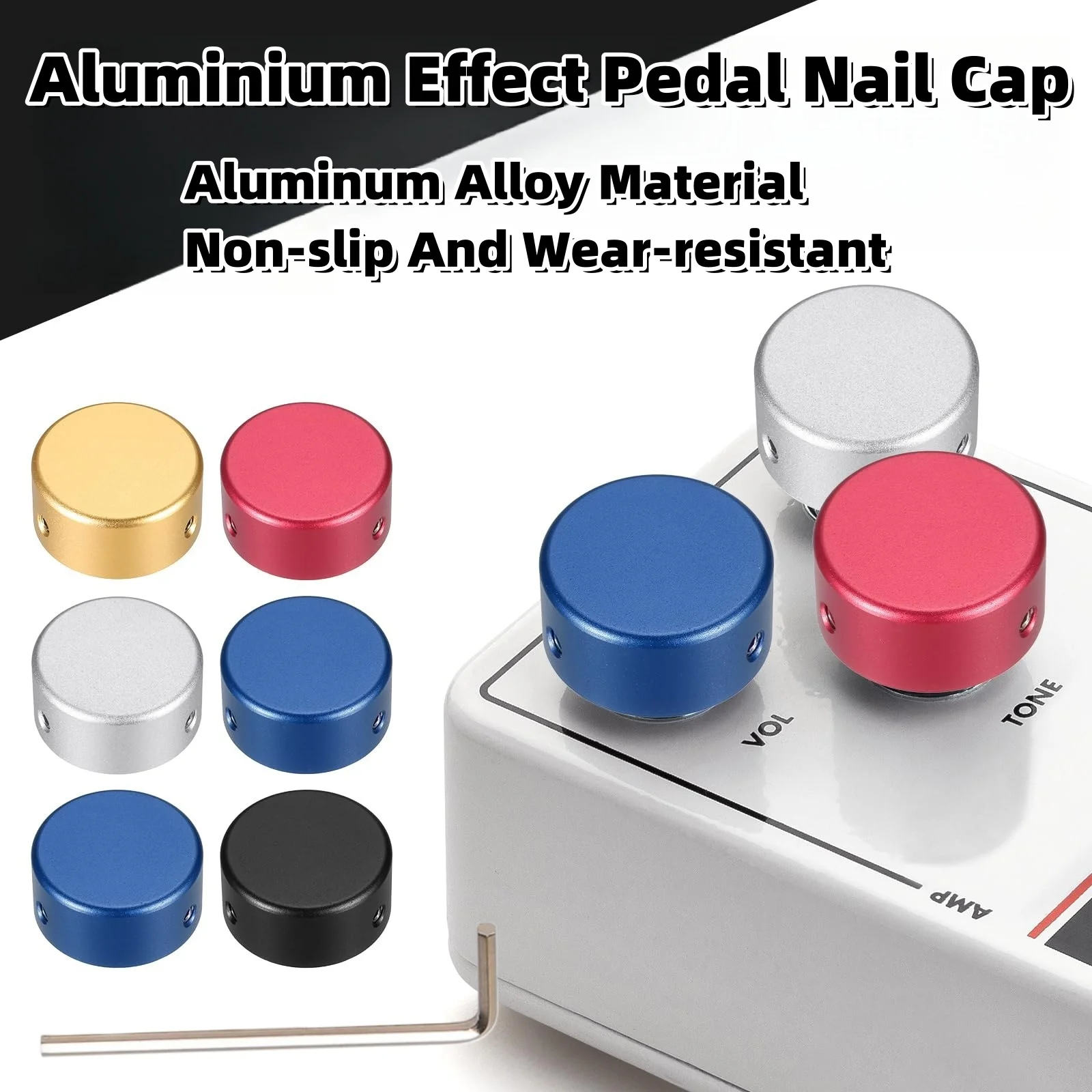 Miwayer 1/2/3Pcs Guitar Effect Pedal Knob Aluminum Alloy Footswitch Knob w/wrenches&Set Screw/for Guitar Pedal Knob Accessories