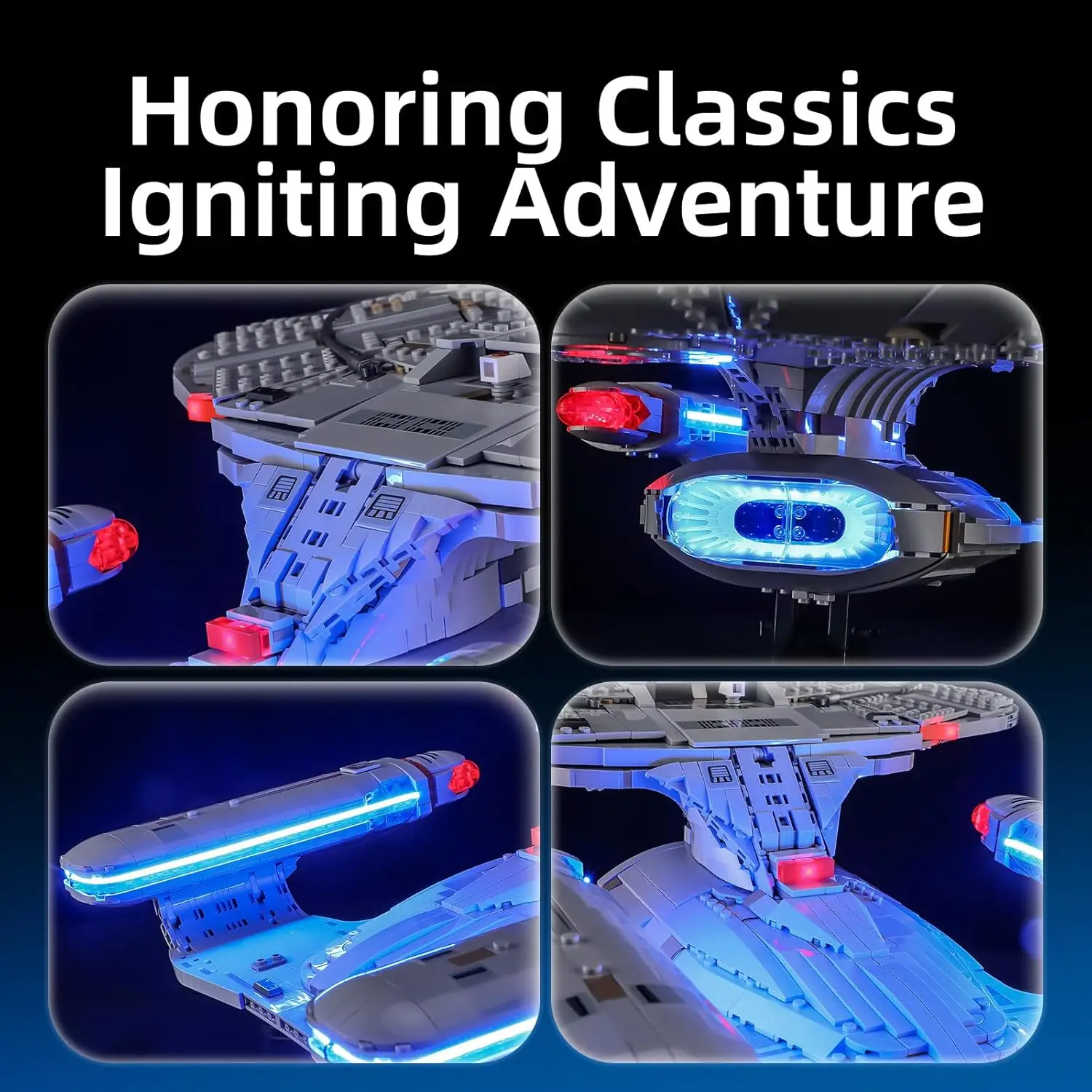 레고 10356 아이콘 스타 트렉: U.S.S.용 HPROSPER 5V LED 조명 엔터프라이즈 NCC-1701-D 장 램프(배터리 박스 포함)