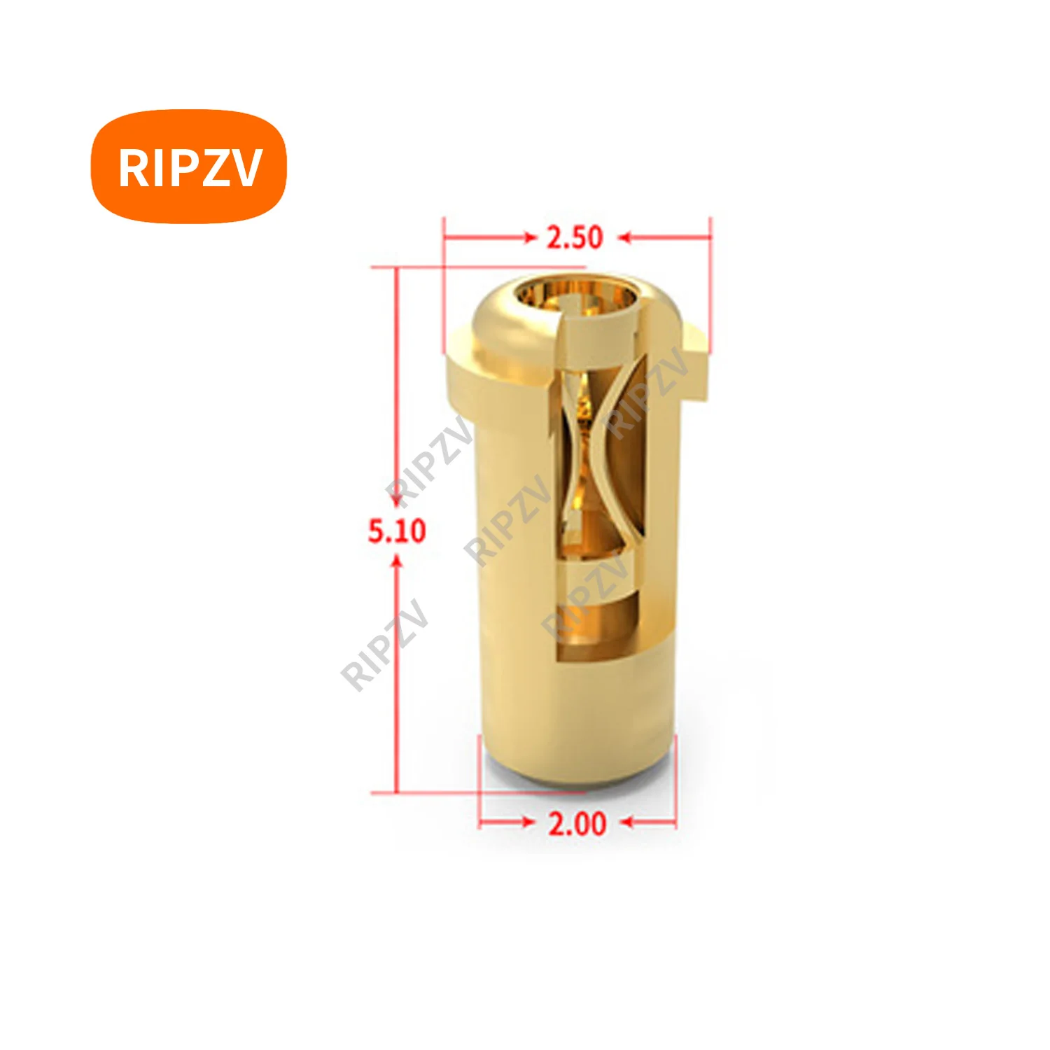 

2.5x5.1mm Jack pin crown spring terminal adapter sensor socket male / female plug to plug connector RIPZV hole 0.9mm