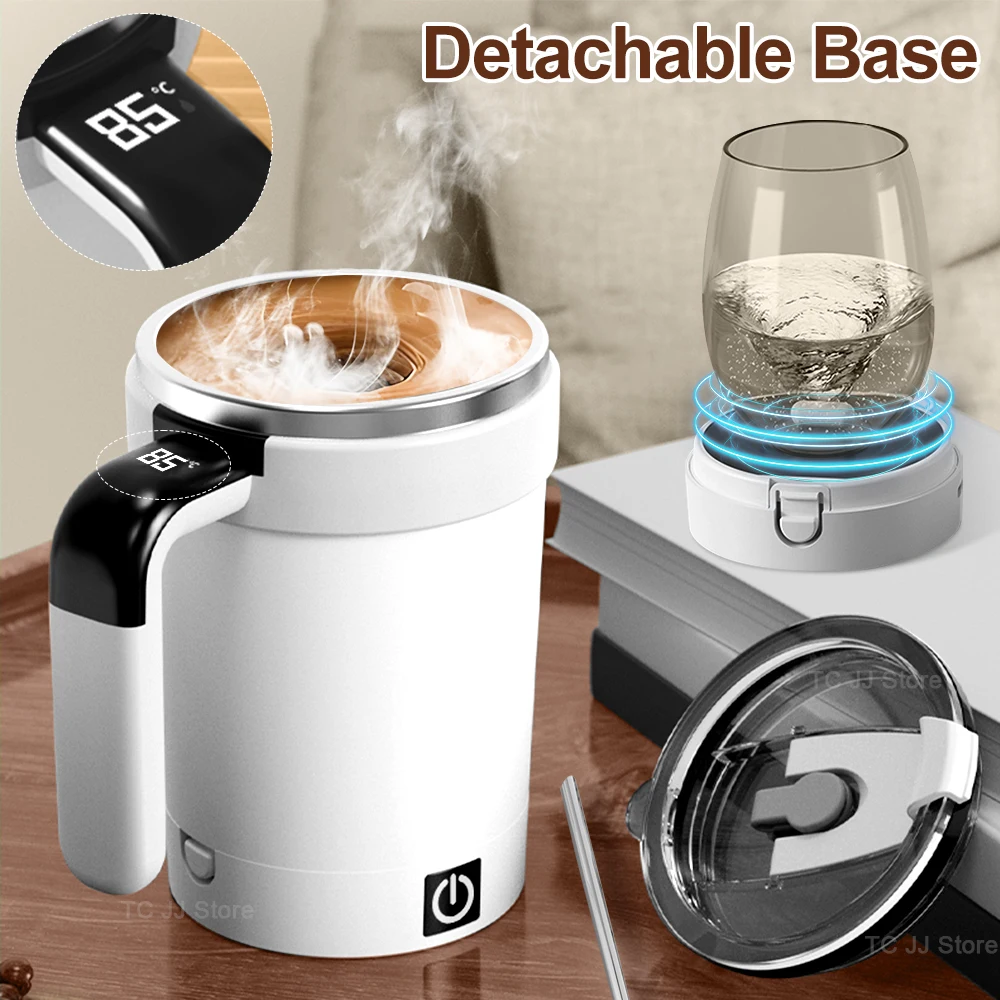 Automatic Stirring Cup Rechargeable Magnetic Mixer Electric Stirring Mugs Stainless Steel Coffee Mug Rotating Magnetic Tumbler 1