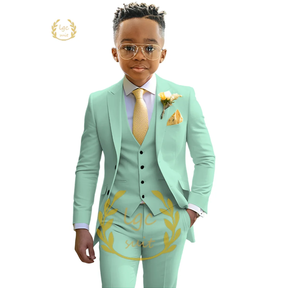 Boys ivory wedding suit dress tuxedo 3-piece suit suitable 2-16 year old boys dinner ceremony tuxedo